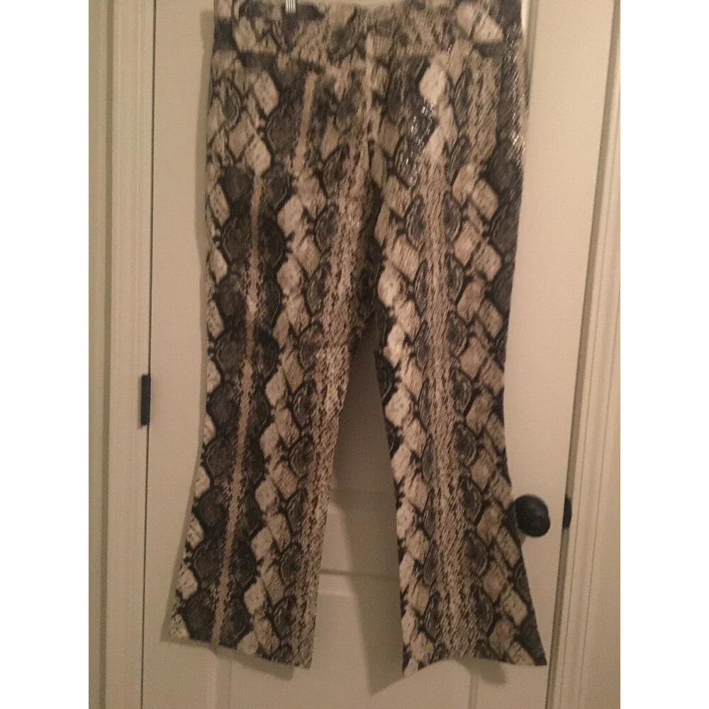 R.V.T. Jeans Co. Women's Faux Leather Pants Snake Skin Print Bottoms MultiColor